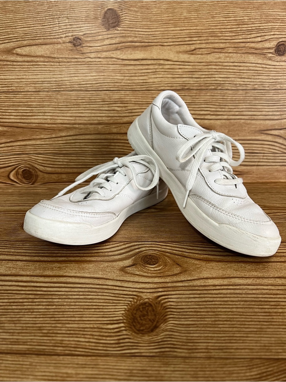 Keds Women's Size 6.5 Medium White/White Match Point Leather Fashion Sneaker